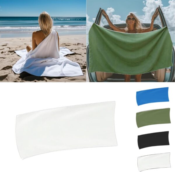 Magnetic Bath Towel – Quick-Dry, Sand-Resistant Microfiber Towel (75" x 35") – Ideal for Beach, Travel, Pool, Gym & Camping – Green - Image 2