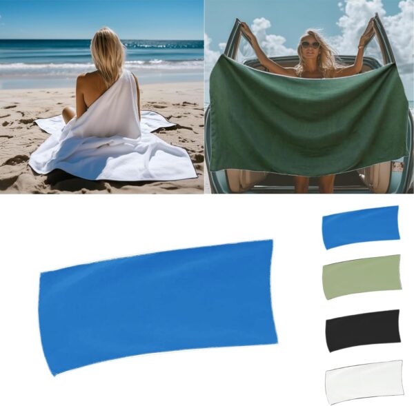 Magnetic Bath Towel – Quick-Dry, Sand-Resistant Microfiber Towel (75" x 35") – Ideal for Beach, Travel, Pool, Gym & Camping – Green - Image 3